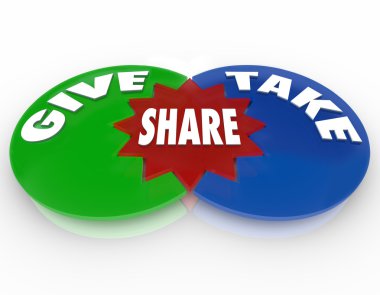 Give and Take Share Venn Diagram Giving Taking clipart