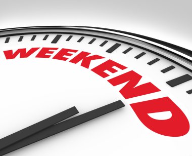 Weekend Word on Clock Time for Fun and Relaxation clipart