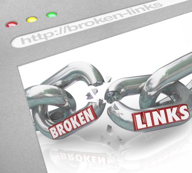 Bad Broken Links Website Screen Chain Connections clipart