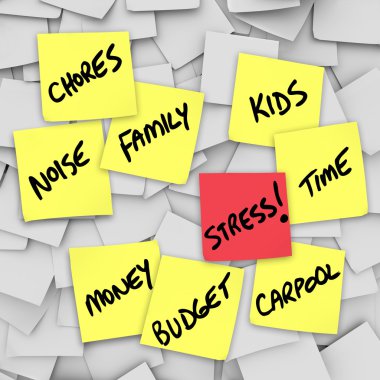 Stress Burdens Sticky Notes Reminders for Stressful Life clipart