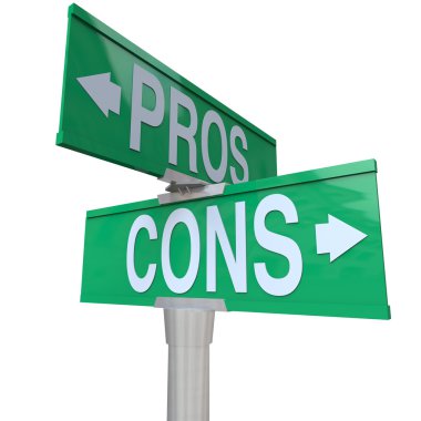 Pros and Cons Two-Way Street Signs Comparing Options clipart