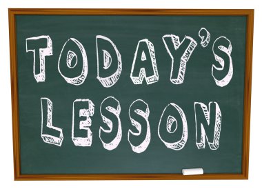 Today's Lesson - Words on School Chalkboard Training clipart