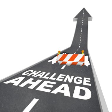 Challenge Ahead Hole in Road Construction Danger Warning clipart