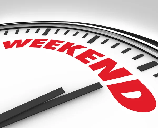 Weekend Word on Clock Time for Fun and Relaxation — Stock Photo, Image