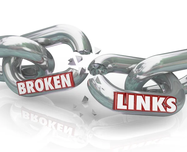 Niedziałające linki łańcucha oddzielone uszkodzonych połączeń — Zdjęcie stockowe