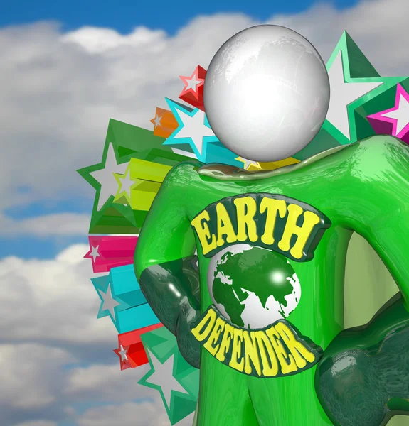 Earth Defender Super Hero Environmentalist Activist — Stock Photo, Image