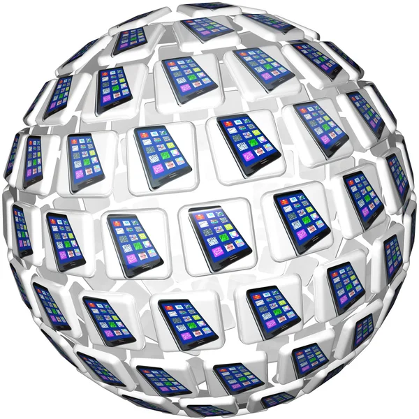 Padrão de esfera de telhas de aplicativos de telefones inteligentes — Fotografia de Stock