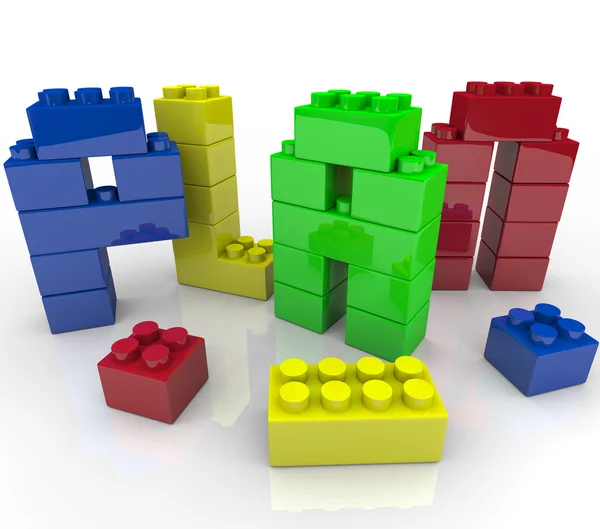 Plan Word Toy Building Blocks Estrategia de construcción —  Fotos de Stock