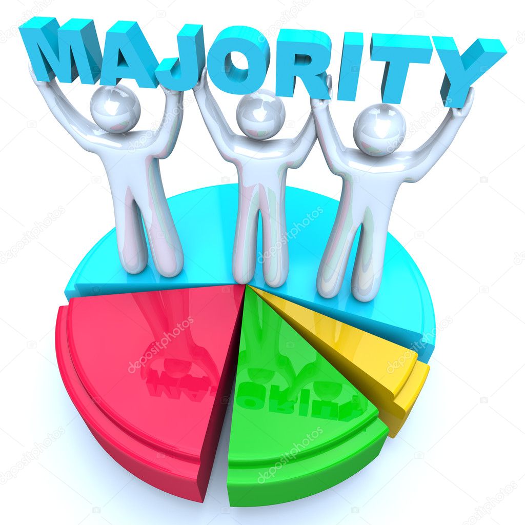 Majority Rule Holding Word on Pie Chart Winners