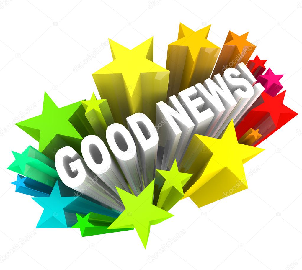 Good News Announcement Message Words in Stars