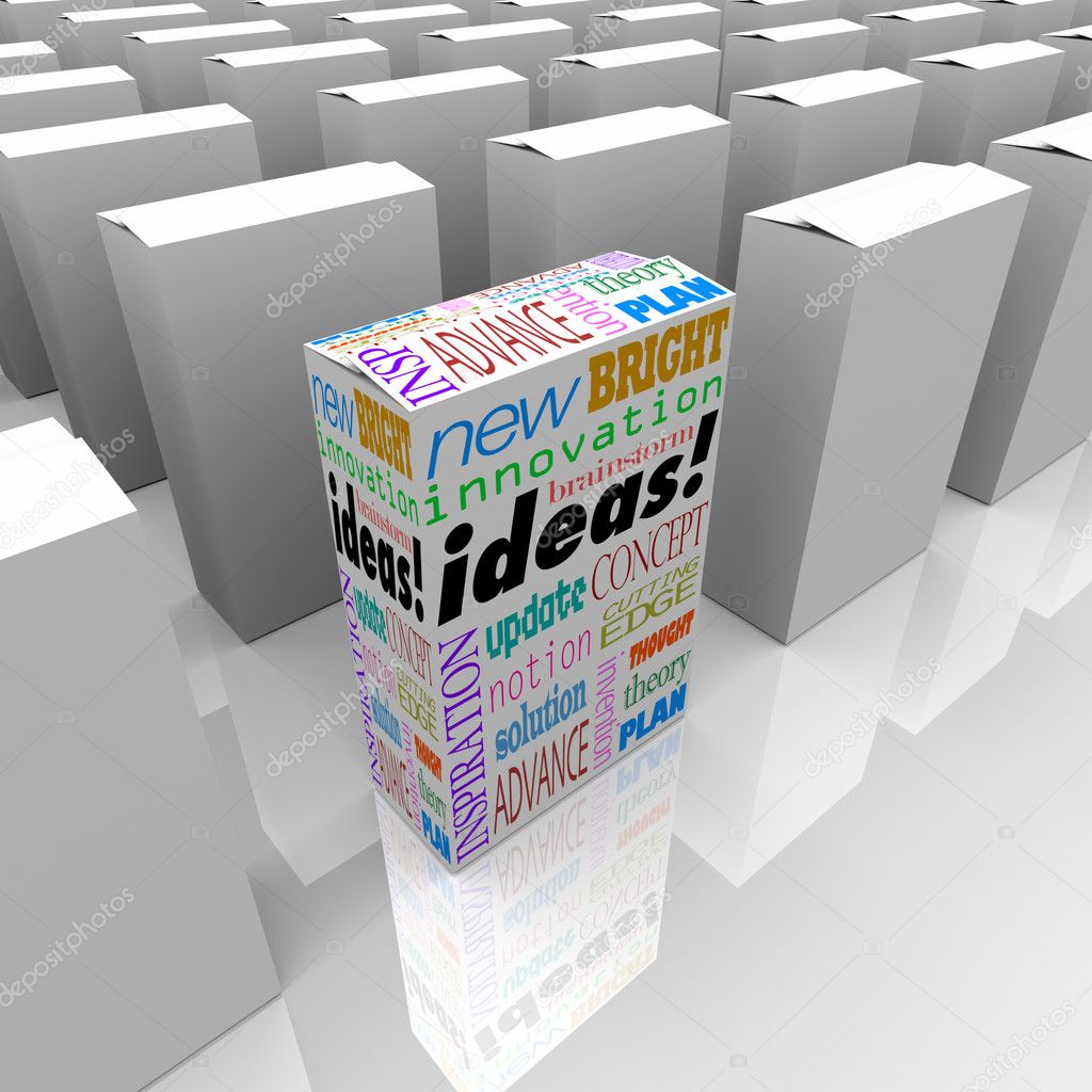 Many Boxes of Ideas - One Different Product Box Stands Out