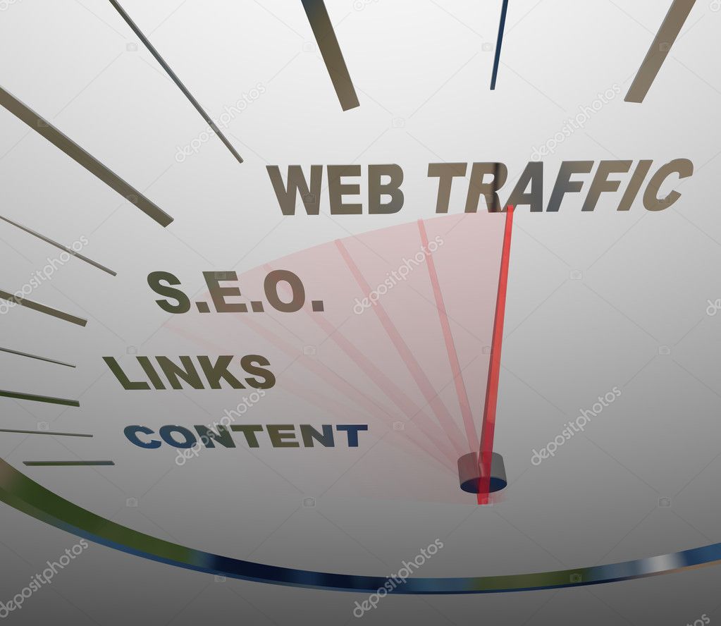Web Traffic SEO Links Speedometer Online Growth