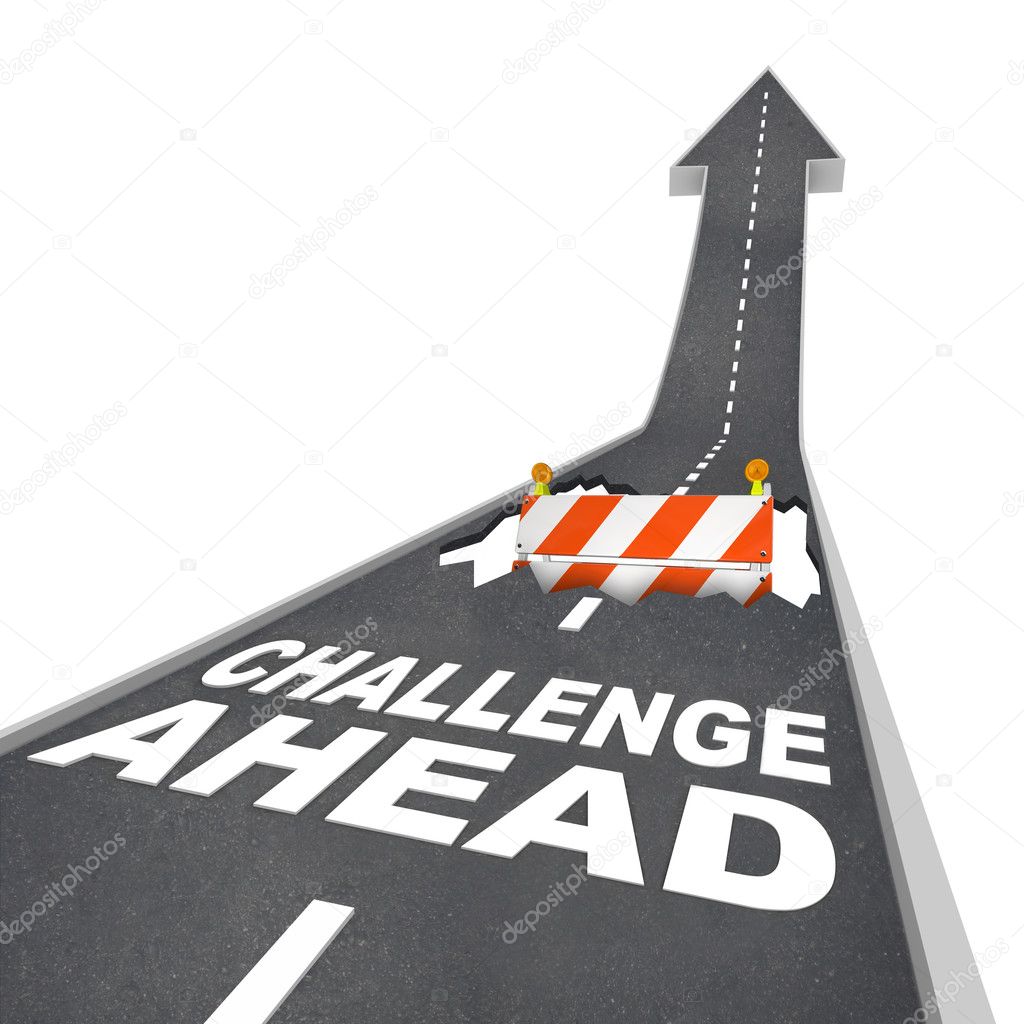 Challenge Ahead Hole in Road Construction Danger Warning