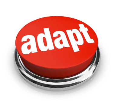 Adapt Word on Red Round Button for Instant Change clipart