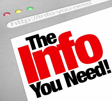 The Info You Need Website Screen Computer Internet Browser clipart