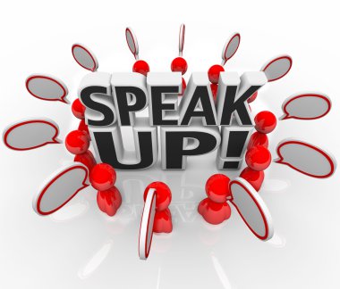 Speak Up Speech Bubble Talking in Group clipart