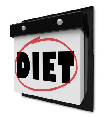 Diet Word on Wall Calendar Reminder to Lose Weight clipart