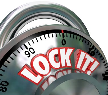 Lock It Combination Lock Security Protection clipart