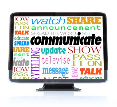 Communicate Words on High Definition Television HDTV clipart