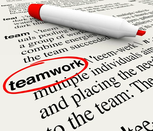 Dicionário Teamwork Definição Word Circled — Fotografia de Stock
