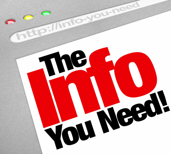 The Info You Need Website Screen Computer Internet Browser