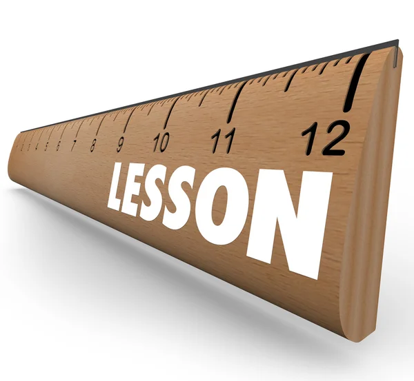 Lesson Word on Ruler Teach Message Education — Stock Photo, Image
