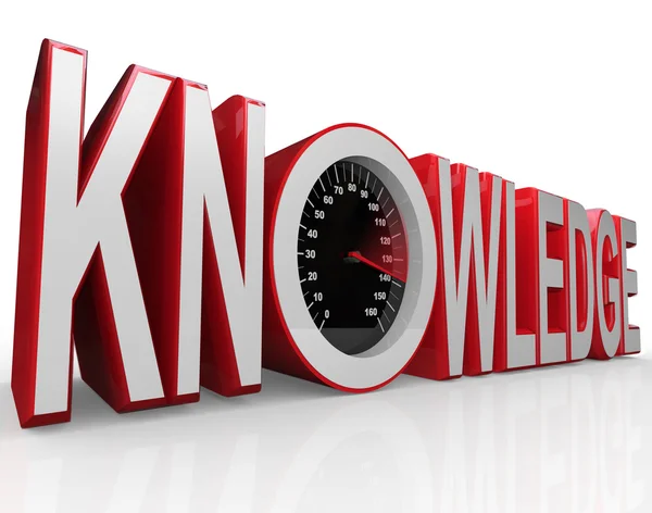 Knowledge Speedometer Word Learning is Power — Stock Photo, Image