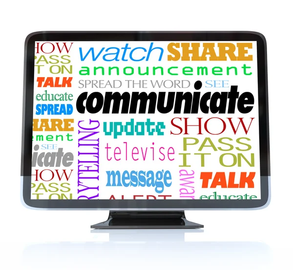 Comunicare le parole sulla televisione ad alta definizione HDTV — Foto Stock