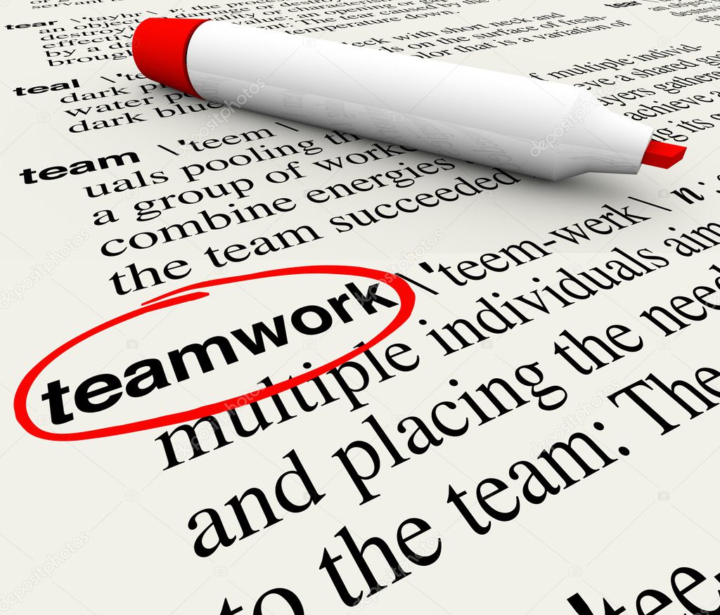 Teamwork Dictionary Definition Word Circled