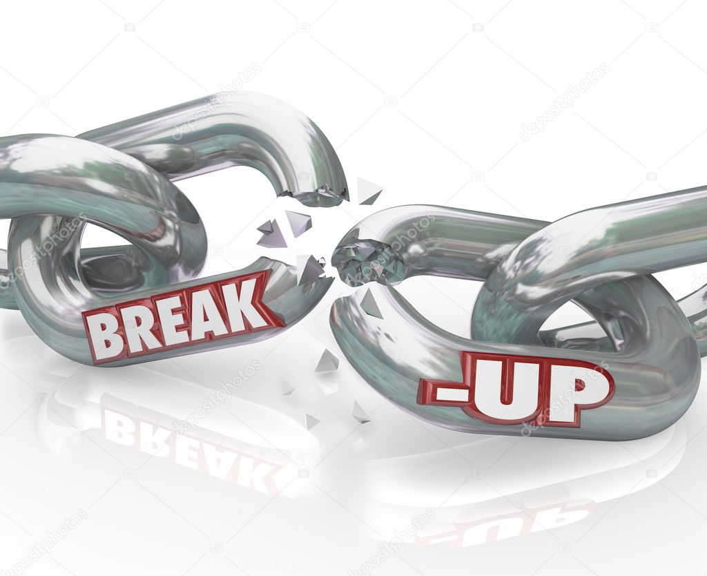 Break-Up Broken Links Chain Separation Divorce