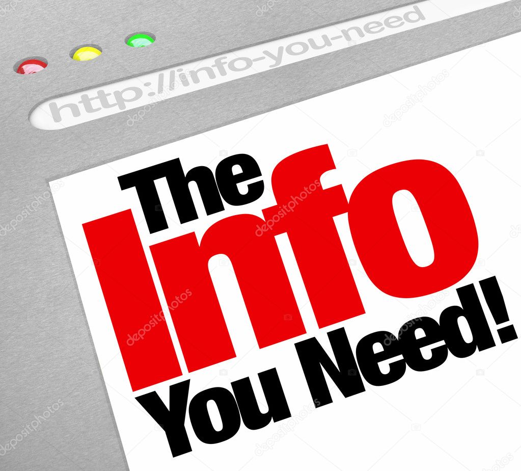 The Info You Need Website Screen Computer Internet Browser