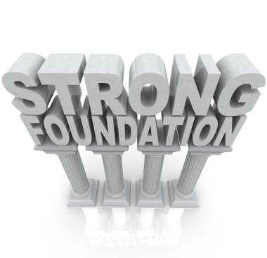 Strong Foundation Words on Granite Marble Columns clipart