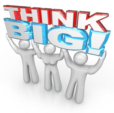 Think Big Team of Lift Words Together for Success clipart