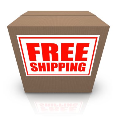 Free Shipping Brown Cardboard Box Order Shipment clipart