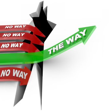 The Way Arrow Leads to Safety Others Fall Into Despair clipart