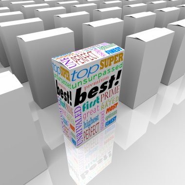 Best Product Box Stands Out on Store Shelf Competitive Advantage clipart