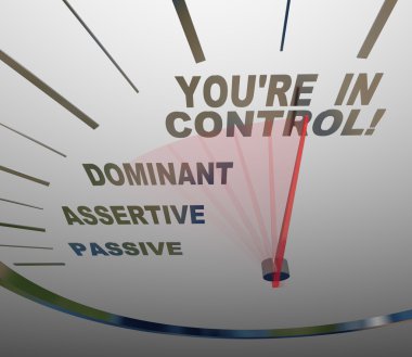 You're in Control Speedometer Agressive and Assertive clipart