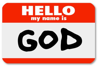 God Nametag Introduction Welcome to Religious Faith clipart