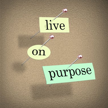 Live on Purpose Words on Bulletin Board Fulfilling Life clipart