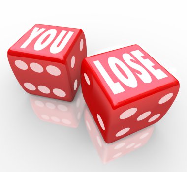 You Lose Words on Two Red Dice Failure clipart