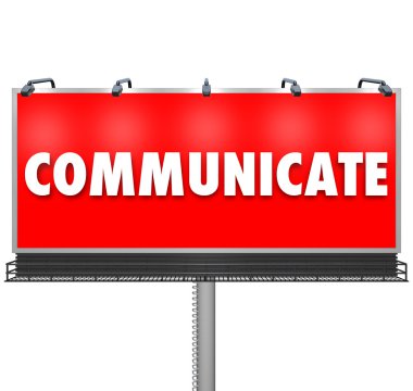 Communicate Word Large Billboard Share Information clipart