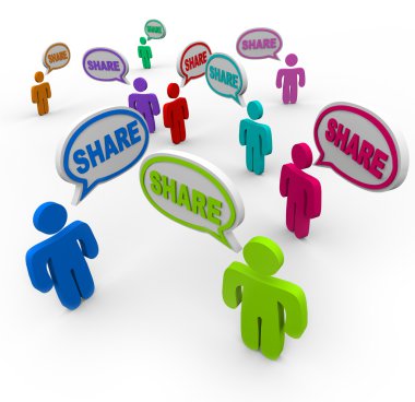 Share Speech Bubbles Giving Sharing Comments clipart