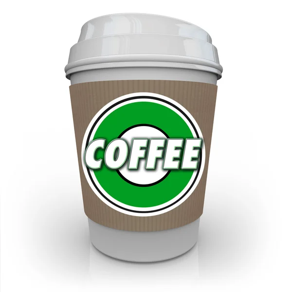 Plastikowy kubek kawy rano java napój kofeiny — Zdjęcie stockowe