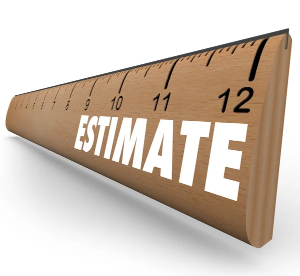 Estimate Word on Ruler Assessment Appraisal — Stock Photo, Image