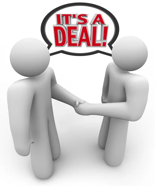 Je to dohoda kupující a prodávající handshake — Stock fotografie