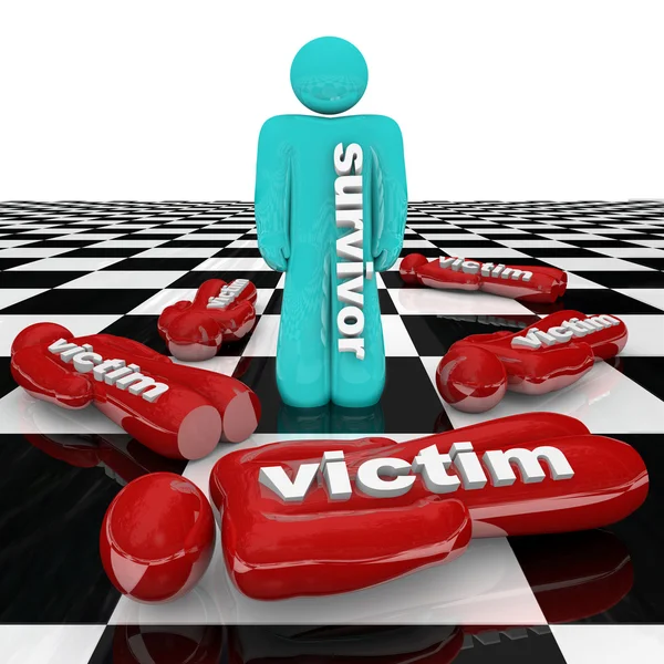 One Survivor Among Many Victims Person Stands Alone — Stock Photo, Image