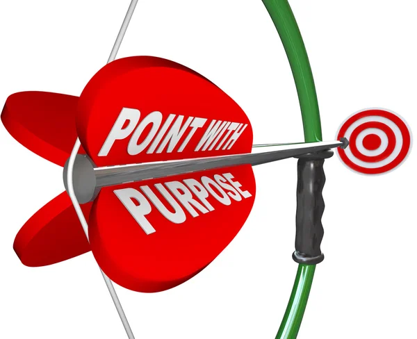 Point with Purpose- Bow Arrow and Target Success Winning — Stock Photo, Image