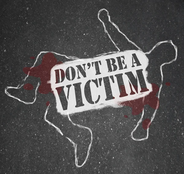 Don't Be a Victim Chalk Outline Crime Prevention — Stock Photo, Image
