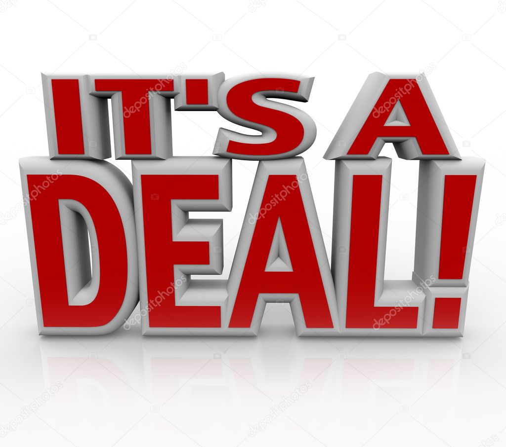 It's a Deal 3D Words Agreement or Closed Sale