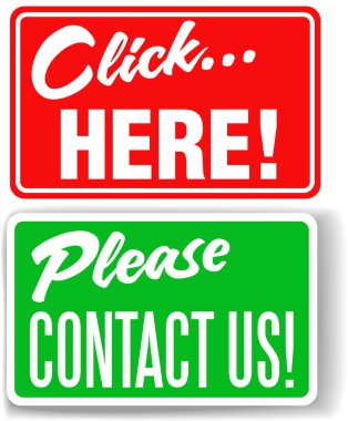 Please contact us click here store signs clipart